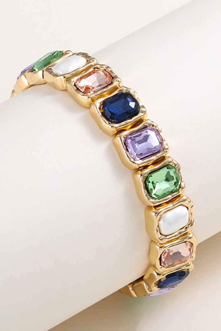 Glass Stone Alloy Bracelet - Bracelets - Wild Willows Boutique - Massapequa, NY, affordable and fashionable clothing for women of all ages. Bottoms, tops, dresses, intimates, outerwear, sweater, shoes, accessories, jewelry, active wear, and more // Wild Willow Boutique.