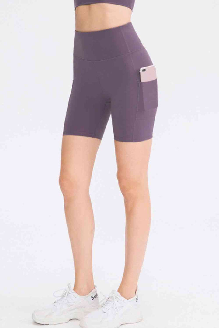 Wide Waistband Sports Shorts with Pockets -  - Wild Willows Boutique - Massapequa, NY, affordable and fashionable clothing for women of all ages. Bottoms, tops, dresses, intimates, outerwear, sweater, shoes, accessories, jewelry, active wear, and more // Wild Willow Boutique.